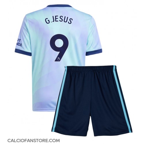 Maglia Calcio Arsenal Gabriel Jesus #9 Terza Divisa Bambino 2024-25 Manica Corta (+ pantaloncini)